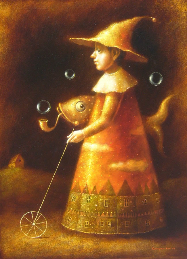 pintura surrealista de Ronald Companoca, surrealismo en pintura peruana